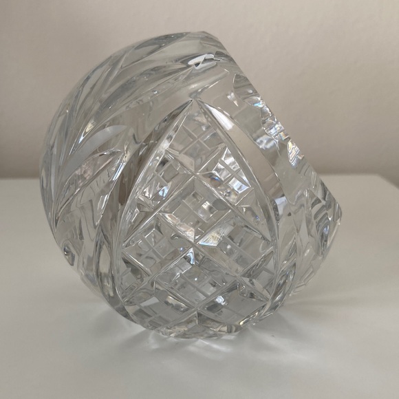 Vintage Cut Lead Crystal Sphere Orb Round Bowl Cigar/Cigarette Ashtray Bowl - Picture 3 of 10